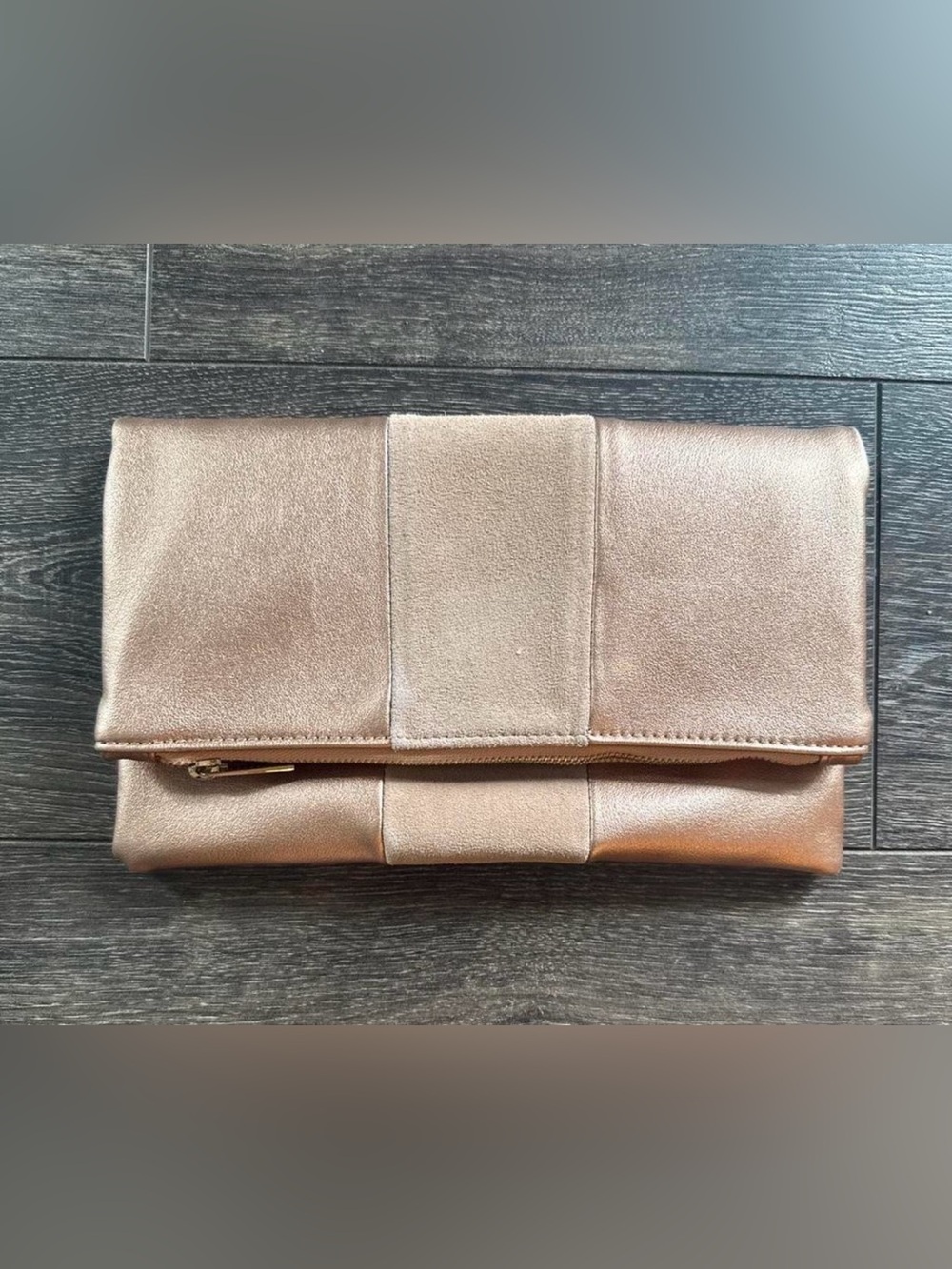 Chic Metallic Gold Fold-Over Clutch